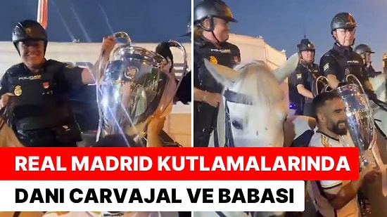 Real Madrid Şampiyonluk Kutlamalarında Dani Carvajal’in Babası Atlı Polis Olarak Koruma Sağladı