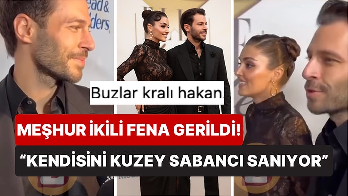 Ödül Törenine Ele Ele Gelen Hande Erçel ve Hakan Sabancı Siyah Çiçek Sorusu Yüzünden Röportaj Kesti!