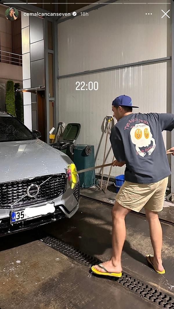 Cemalcan Canseven araba yıkadı.