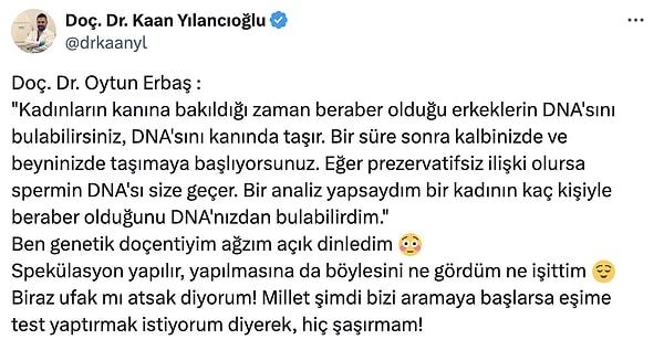 Sosyal medyada, Oytun Erbaş'ın açıklamasını yeniden gündeme getiren isim, Doç. Dr. Kaan Yılancıoğlu oldu.