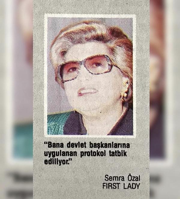Semra Özal'ın First Lady forsunu o zamanı yaşayanlar çok iyi bilir.