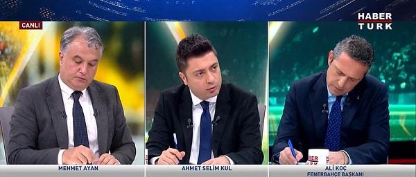 Habertürk'te Mehmet Ayan ve Ahmet Selim Kul'a konuşan Koç, spor yorumcusu Serdar Ali Çelikler'in geçmişteki bir söylemine ve Aziz Yıldırım'ın iddialarına değindi.