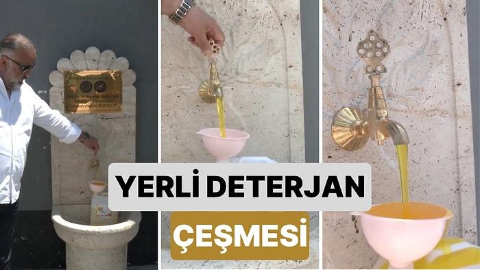 Bir İş İnsanı, İsrail'in Ürünlerini Protesto Etmek İçin Türk Markalarının Aktığı "Deterjan Çeşmesi" Yaptırdı