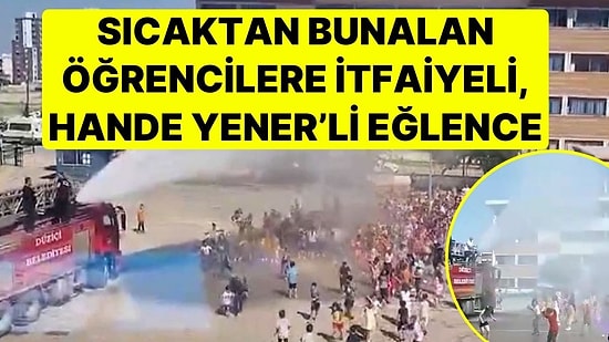 Sıcaktan Bunalan Öğrencilere İtfaiyeli, Hande Yener'li Eğlence: Dans Edip, Oynadılar