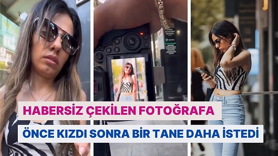 Sokak Fotoğrafçısının Habersiz Fotoğrafını Çektiğini Gören Kadın Verdiği Değişken Tepkiyle Gündem Oldu!