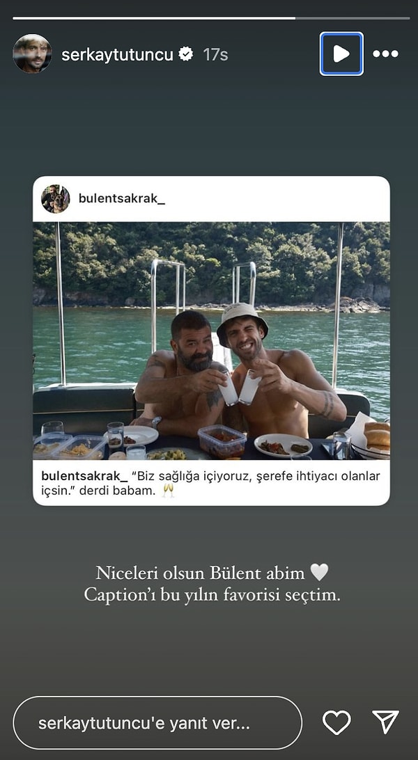 Serkay Tütüncü de bu pozun altındaki açıklamayı "yılın favorisi" seçti...