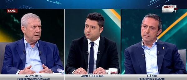Fenerbahçe başkan adayları Ali Koç ve Aziz Yıldırım’ın HaberTürk’teki canlı yayını tüm Türkiye’yi ekran başına bağladı.