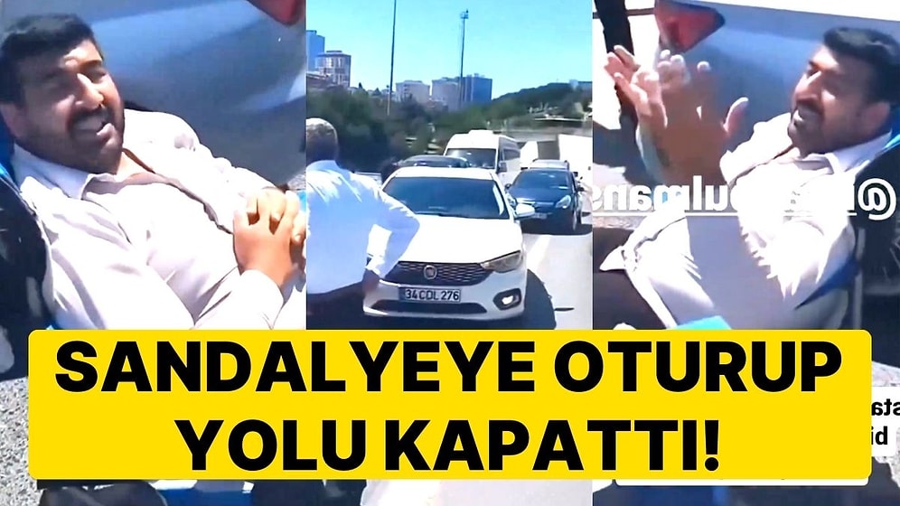 İstanbul'da Tepki Çeken Görüntü! Düğün Konvoyundaki Bir Şoför Yola Sandalye Koyup Oturdu