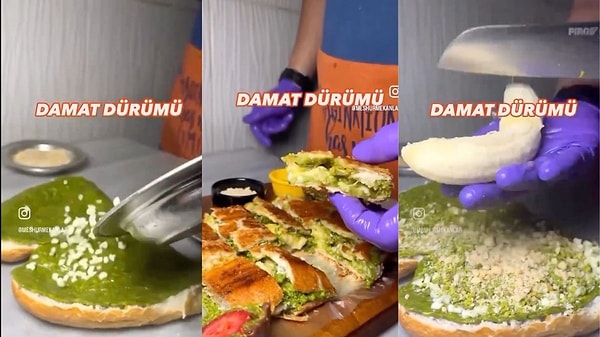 Bir işletmenin 'Damat dürümü' adıyla hazırladığı bol kalorili tost sosyal medyada gündem oldu.