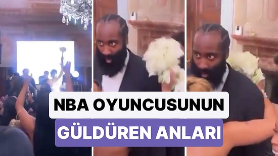 Bir Düğüne Katılan NBA Oyuncusu James Harden, Kız Arkadaşı Gelin Buketini Yakalayınca Panik Oldu