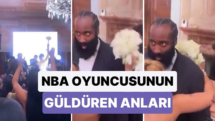 Bir Düğüne Katılan NBA Oyuncusu James Harden, Kız Arkadaşı Gelin Buketini Yakalayınca Panik Oldu
