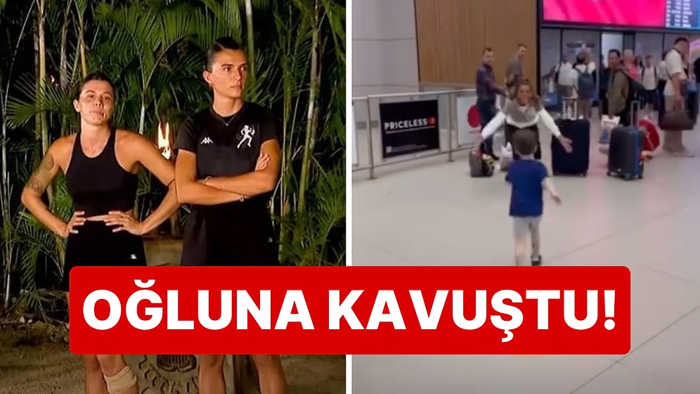 Survivor'dan Elenen Merve Aydın'ın Havalimanında Oğluna Kavuştuğu Özlem Dolu Anlar Yürek Burktu!