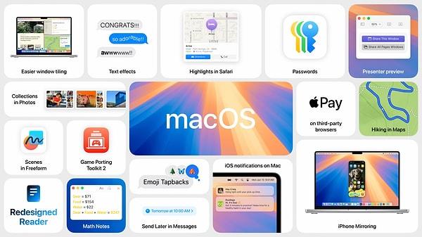 İşte yeni macOS Sequoia ile birlikte Mac kullanıcılarına sunulan yeni uygulama ve özellikler: