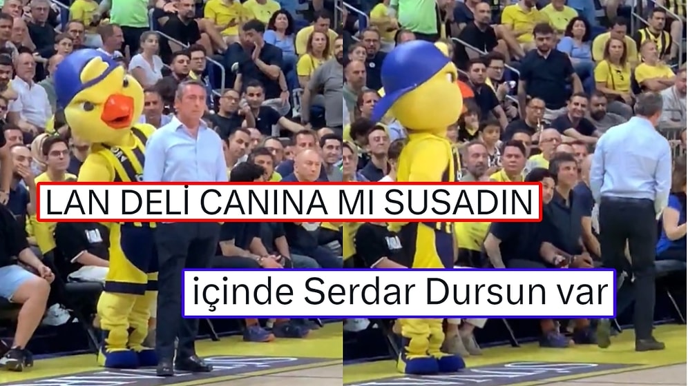 Fenerbahçe Beko'nun Maskotu Yellow Anadolu Efes Maçında Başkan Ali Koç'u Taklit Etmesiyle Herkesi Güldürdü