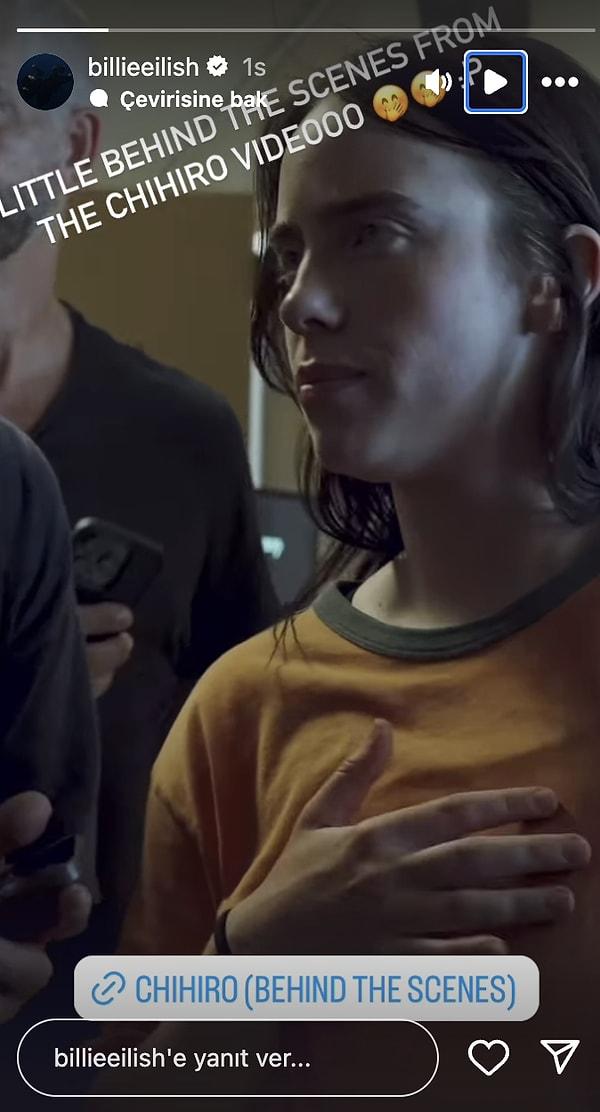 Billie Eilsih klibinin kamera arkasından video paylaştı.