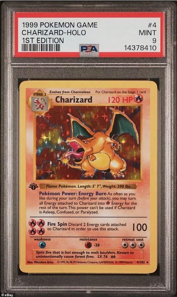 90'ların da en değerlilerindendi: Pokemon 'Charizard' ticaret kartı!