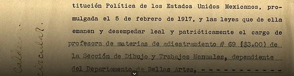 69 numarayla kayıt olan Frida Kahlo'nun ayrıca 3 peso maaş alacağı bilgisi de yer alıyor.