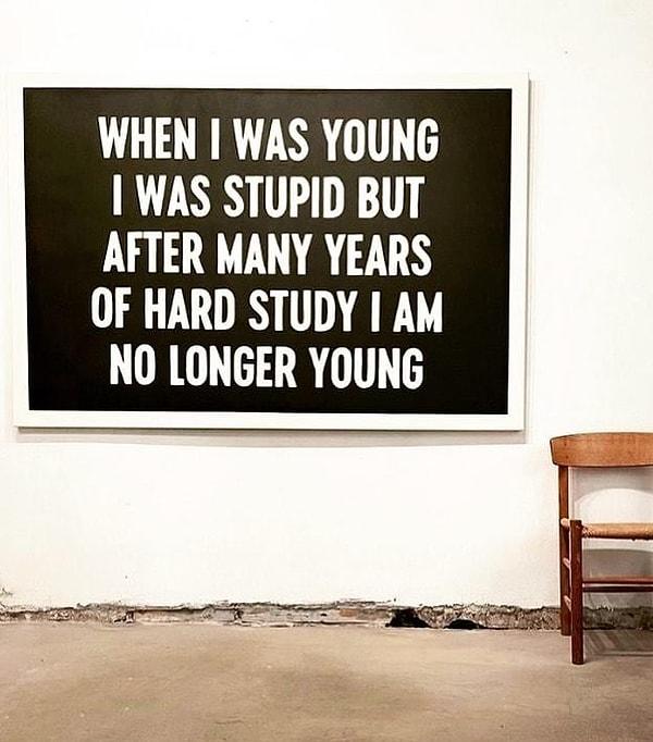 11. "Gençken oldukça aptaldım ve yıllarca çalışmanın sonucu artık genç değilim."