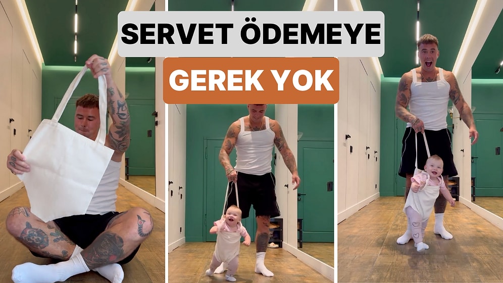 Basit Bir Torbayla Bebeklerinin İlk Adımlarına Yardımcı Olan Ailenin Tatlı İçinizi Isıtacak
