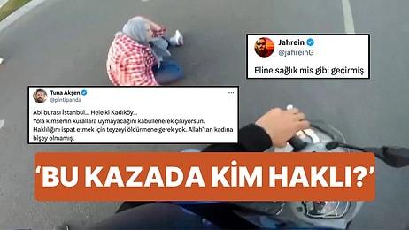 Kadıköy'de Motorsikletli Yayaya Çarptı! Kaza, Jahrein ve Pintipanda'nın da Dahil Olduğu Tartışmaya Dönüştü!