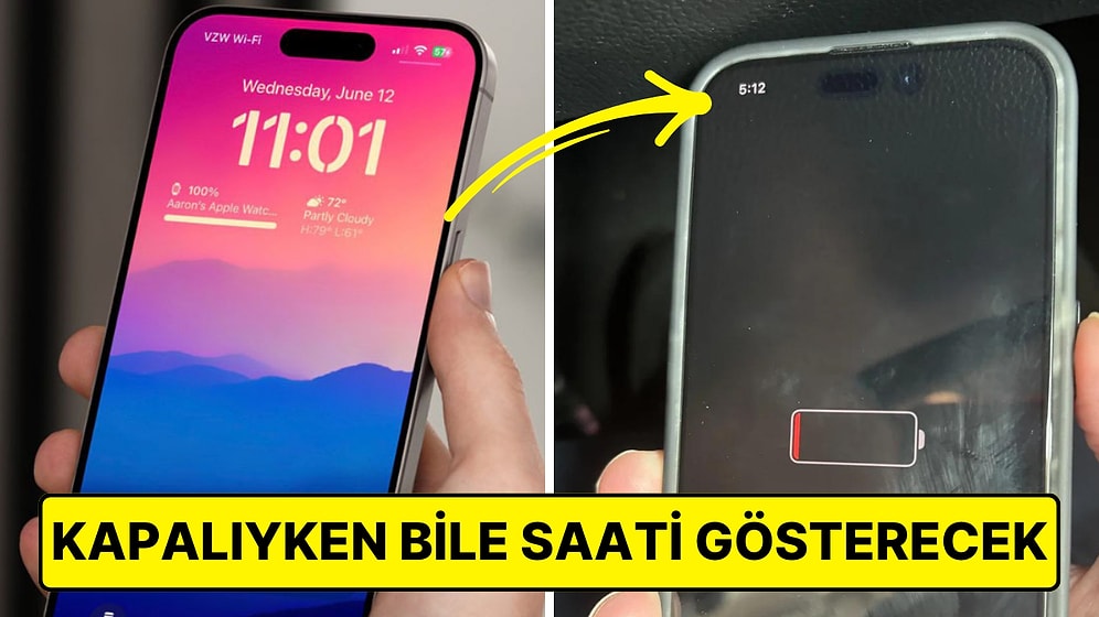 iPhone'lar iOS 18 ile Birlikte Şarjı Bitip Kapandıklarında Bile Güncel Saati Göstermeye Devam Edecek!