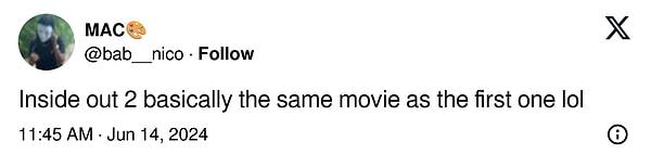 "Inside Out 2 aslında ilkiyle aynı film, hahaha"
