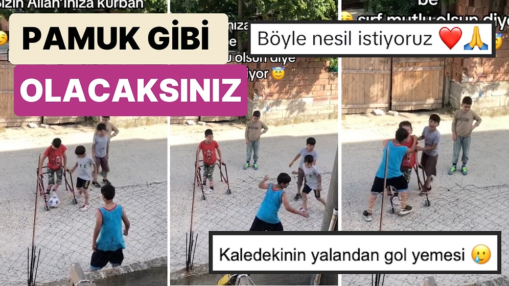 Engelli Arkadaşlarını Oyunlarına Dahil Edip Gol Attırmaya Çalışan Miniklerin Çabası Sizi Pamuk Gibi Yapacak