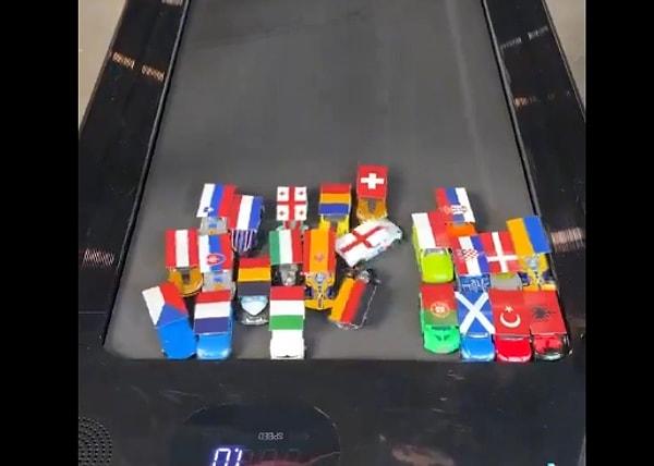 @supercarblondie isimli Tiktok hesabı, Euro 2024'e özel bir video yayınladı. Videoda, katılımcı ülkelerin bayraklarının olduğu arabaların yarıştırılmasıyla kıyasıya bir rekabet ortamı oluşturuldu.
