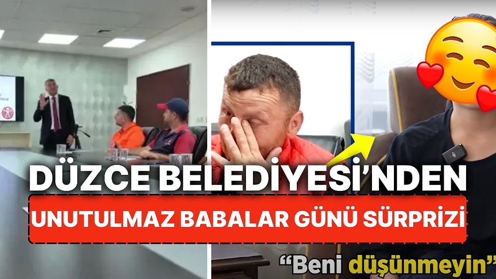 Düzce Belediyesi'nden Çalışanlarına Unutulmaz Babalar Günü Sürprizi! Eğitime Geldiler Çifte Sürpriz Yaşadılar!