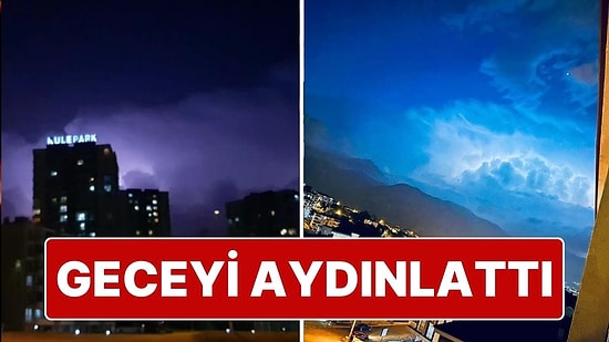 Şimşeklerin Görsel Şöleni Geceye Damga Vurdu