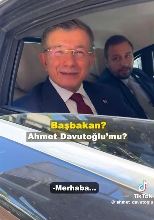 Eski Başbaşbakan Davutoğlu “Arabanız çok güzelmiş ne iş yapıyorsunuz?” akımı ile video çekti.