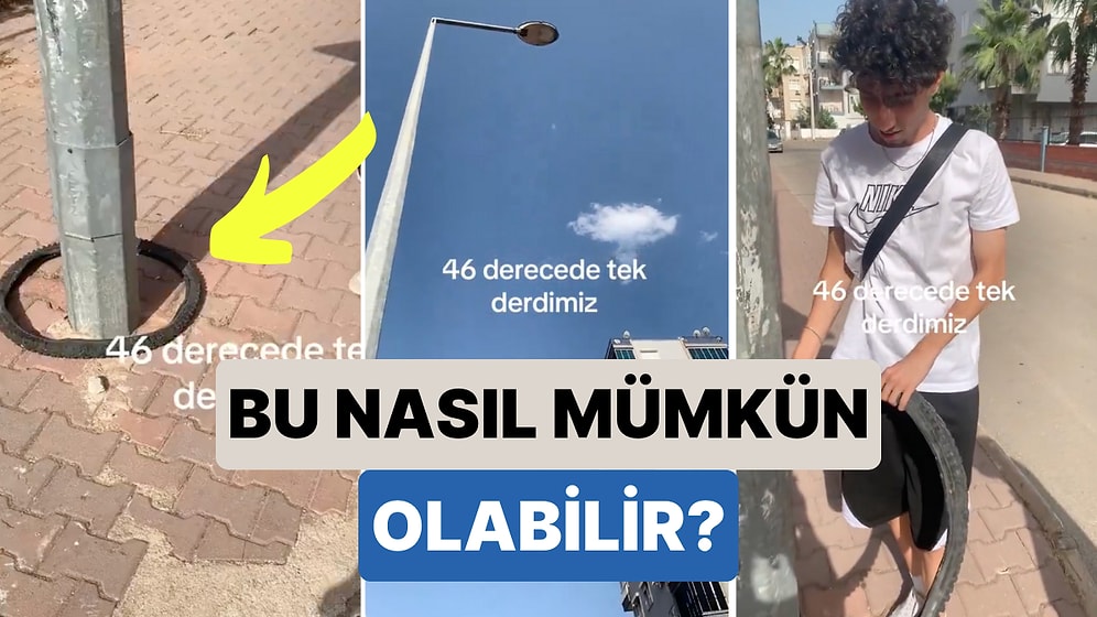 Beyinleri Yandı: Elektrik Direğine Geçirilmiş Lastiği Gören Gençler Dakikalarca Nasıl Olduğunu Çözmeye Çalıştı