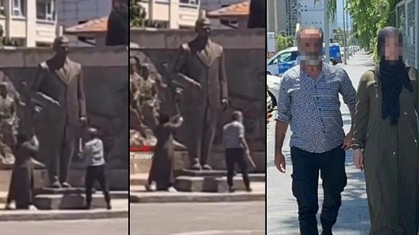 Kayseri Cumhuriyet Meydanı'nda bulunan Atatürk Anıtı'na dün iki kişi tarafından baltalı saldırı düzenlenmiş, şüpheliler olay sonrası gözaltına alınmıştı.