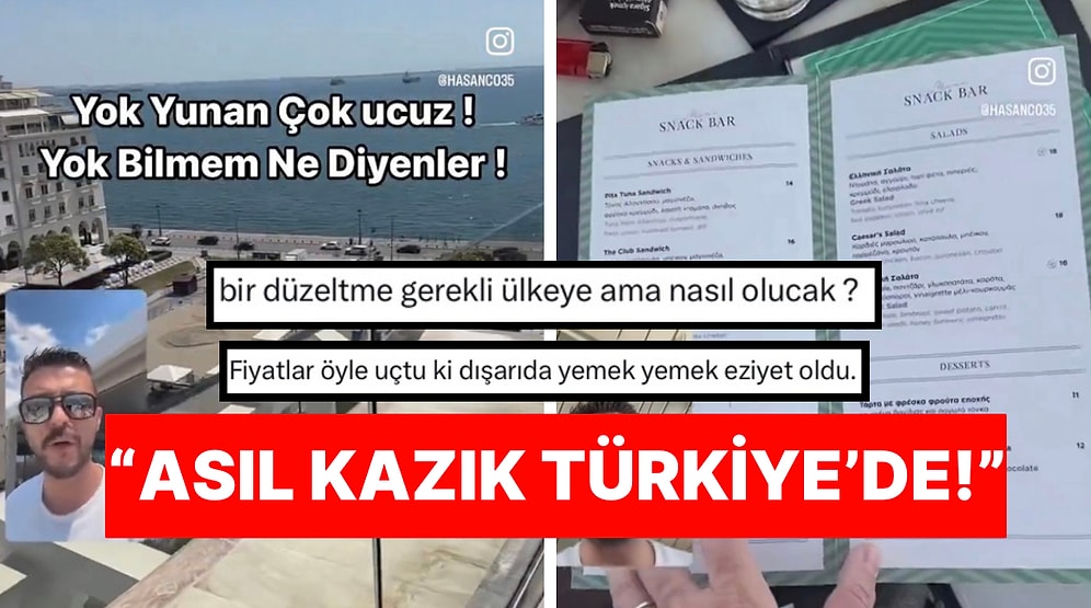 Yunanistan’ın En İyi Otellerinden Birinde Menüyü Paylaşan Vatandaş İsyan Etti: “Asıl Kazık Türkiye’de!”