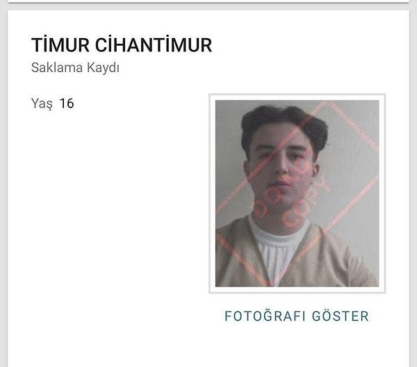 Cezaevi koşullarından şikayet eden Timur Cihantimur'un cezaevi kayıtlarındaki fotoğrafı da ortaya çıktı.