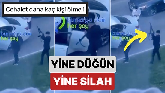 Magandalar Bu Sefer de Bursa'da Ortaya Çıktı: Bir Düğün Konvoyundan İnen Bir Grup Tüfeklerle Havaya Ateş Açtı