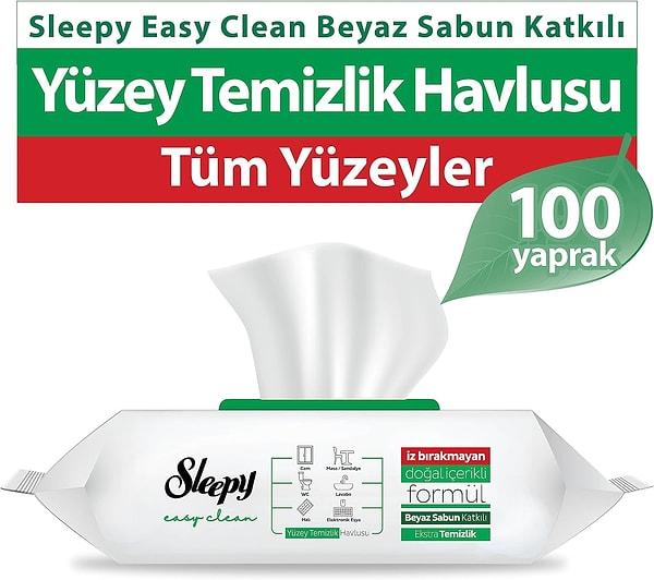 10. Sleepy Easy Clean Beyaz Sabun Katkılı Yüzey Temizlik Havlusu