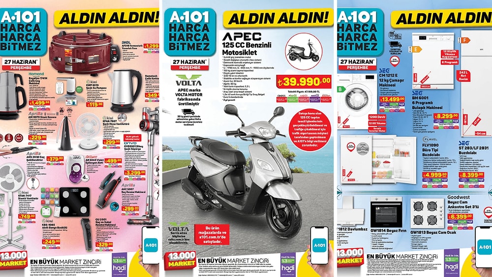 A101'e Benzinli Motosiklet Geliyor! 27 Haziran 2024 A101 Aldın Aldın Kataloğu