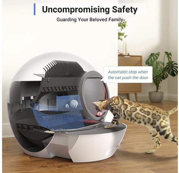 WiFi (sadece 2,4 GHz uyumlu) bağlantısına sahip olan otomatik kedi kum kabı, kedi sahiplerine kum kabını akıllı telefonları üzerinden izleme ve yönetme imkanı sunar.