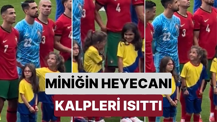 Cristiano Ronaldo Hayranı Minik Kızın Futbolcuya Dokunduktan Sonra Yaşadığı Tatlı Heyecan Kameralara Yansıdı