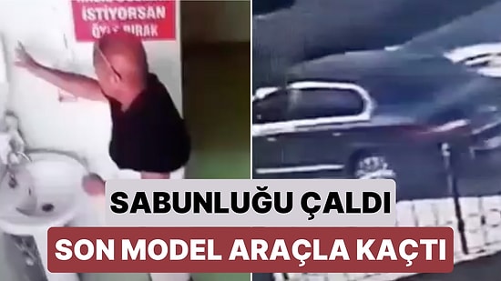 Beline Sıkıştırdı: Cami Tuvaletinin Sabunluğunu Çalan Şahıs Son Model Aracına Binip Uzaklaştı