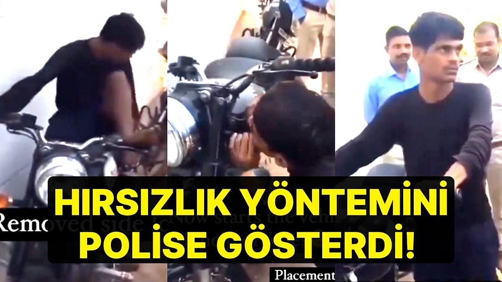 Üstünde Kilit Bulunmayan Motosikleti Saniyeler İçinde Çaldı! Polise, Hırsızlık Yöntemini Gösterdi