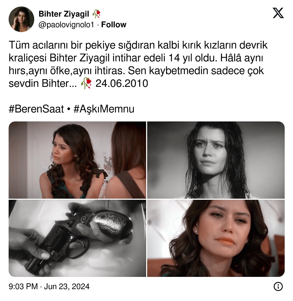Ardında onlarca insan bıraktın Bihter, huzurla uyu! 
