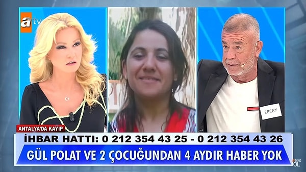 Eski kocasının bu iddiaları üzerine 4 aydır kayıp olan Gül Polat yayına bağlandı. Gözü yaşlı kadın, "Ben 27 yıldır bu adamdan çok çekiyorum. Bu adam beni 2 kez bıçakladı. Ben evlere temizliğe gidip çocuklarıma bakıyorum. Bana iftira atıyor" dedi.