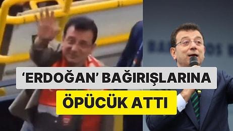 Ekrem İmamoğlu Kendisine ‘Erdoğan’ Diye Bağıran Taraftarlara Öpücük Atarak Cevap Verdi!