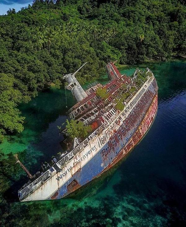 7. Sandfly Passage, Solomon Adaları'nda yer alan MS World Discoverer Cruise gemisi
