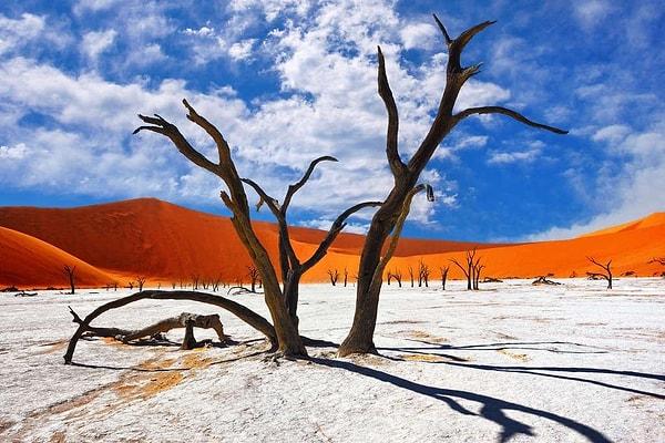 8. Namibya'nın Namib-Naukluft Milli Parkı'nda bulunan Sossusvlei, Güney Afrika'nın en muhteşem turistik yerlerinden biri.