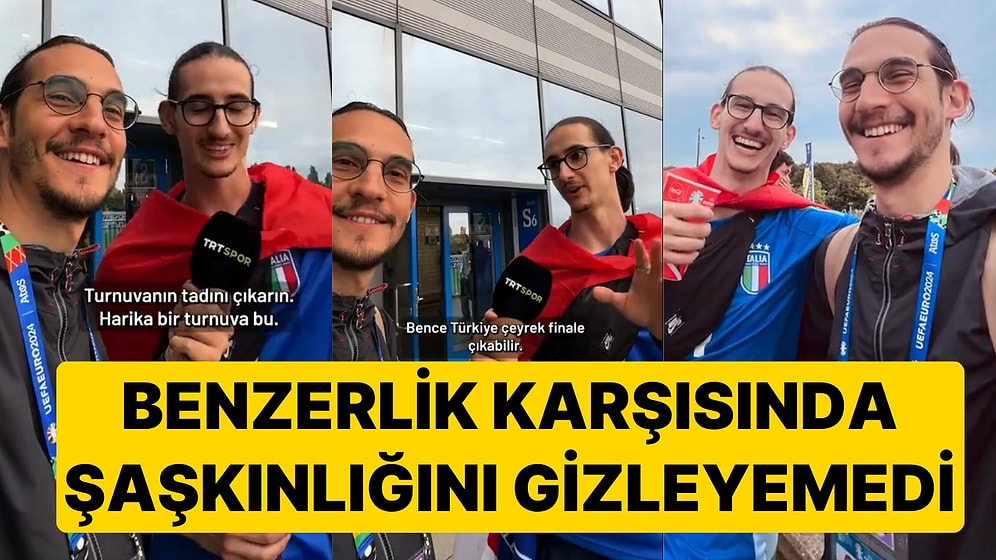 TRT Muhabiri Avrupa'da Kendisine İkizi Kadar Benzeyen Bir Taraftarla Karşılaştı