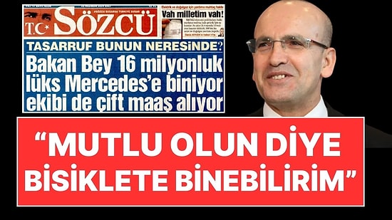 Mehmet Şimşek'ten Sözcü Gazetesi'ne Yanıt: "Sizi Mutlu Etmek İçin Bisiklete Binmeyi Düşünebilirim"