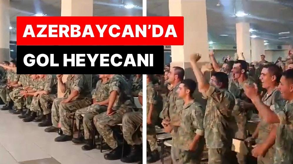 Azerbaycan’da Maçı Takip Eden Askerlerin Cenk Tosun’un Golü Karşısında Yaşadığı Sevinç Tebessüm Ettirdi